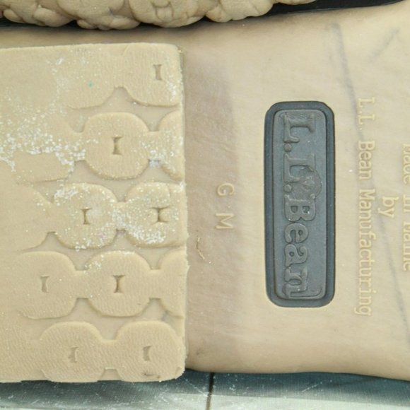 LL Bean Brown Leather Shearling Lined Insulated Ankle Duck Boots Sz 10 M - Picture 9 of 10